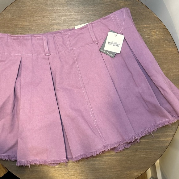 Ultra Flirt Lilac Pleated Skater Skirt - Picture 4 of 7